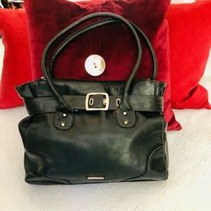 Large black Liz Claiborne handbag, 11”x14”x3”, strap drop 9”